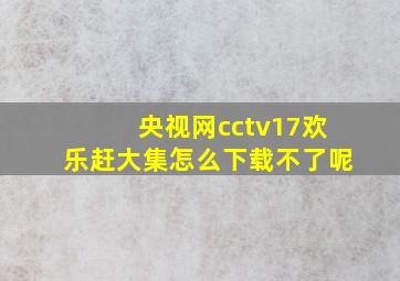 央视网cctv17欢乐赶大集怎么下载不了呢