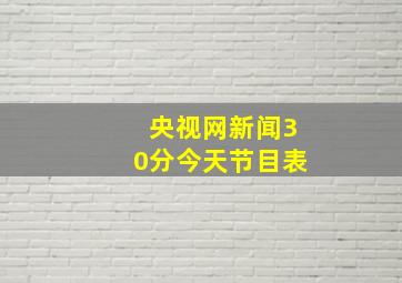 央视网新闻30分今天节目表