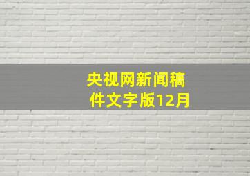 央视网新闻稿件文字版12月