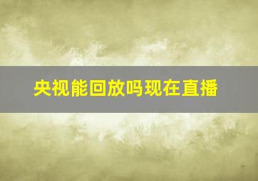 央视能回放吗现在直播