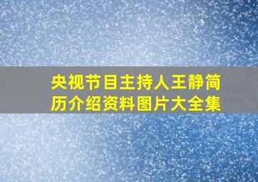 央视节目主持人王静简历介绍资料图片大全集