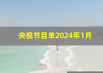 央视节目单2024年1月