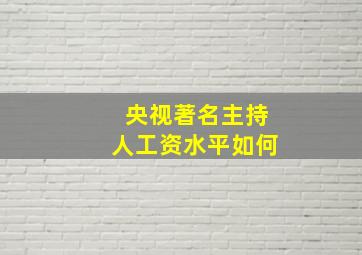 央视著名主持人工资水平如何