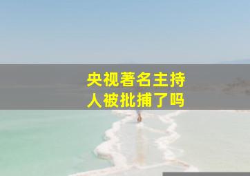 央视著名主持人被批捕了吗