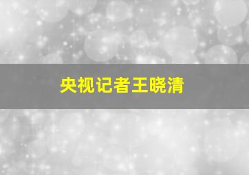 央视记者王晓清