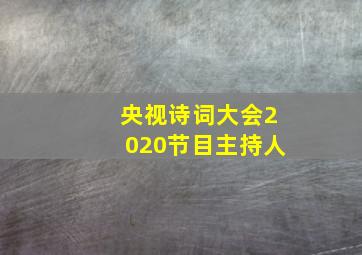 央视诗词大会2020节目主持人