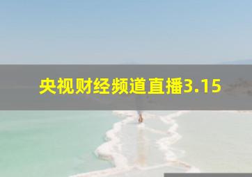 央视财经频道直播3.15