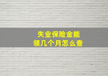 失业保险金能领几个月怎么查