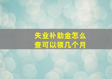 失业补助金怎么查可以领几个月