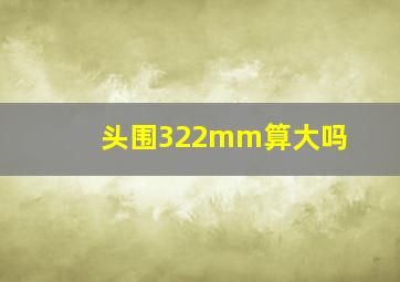 头围322mm算大吗