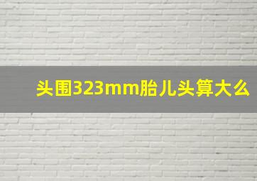 头围323mm胎儿头算大么