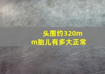 头围约320mm胎儿有多大正常