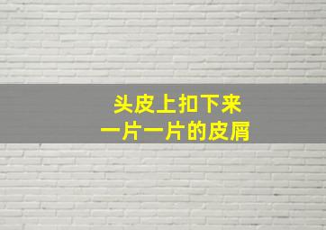 头皮上扣下来一片一片的皮屑