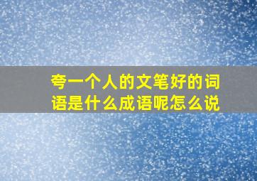 夸一个人的文笔好的词语是什么成语呢怎么说