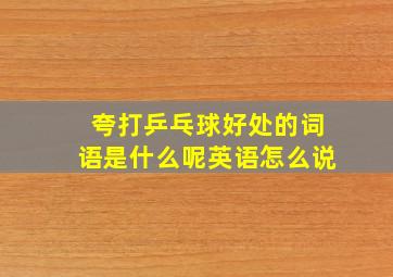 夸打乒乓球好处的词语是什么呢英语怎么说