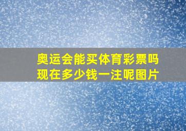 奥运会能买体育彩票吗现在多少钱一注呢图片