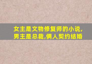 女主是文物修复师的小说,男主是总裁,俩人契约结婚