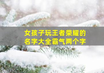 女孩子玩王者荣耀的名字大全霸气两个字