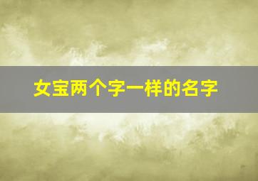 女宝两个字一样的名字