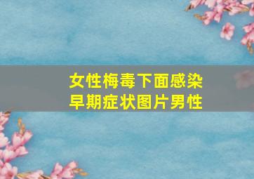 女性梅毒下面感染早期症状图片男性