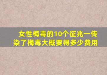 女性梅毒的10个征兆一传染了梅毒大概要得多少费用