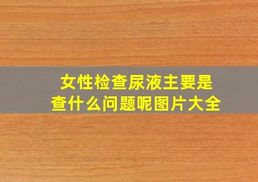 女性检查尿液主要是查什么问题呢图片大全