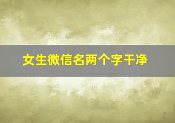 女生微信名两个字干净