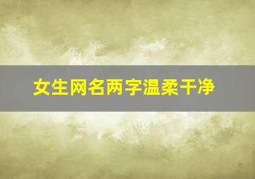 女生网名两字温柔干净