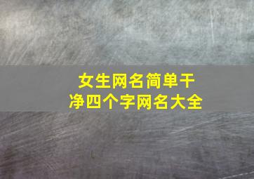 女生网名简单干净四个字网名大全