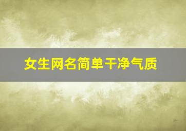 女生网名简单干净气质