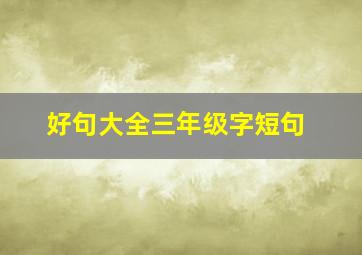 好句大全三年级字短句