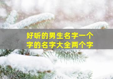 好听的男生名字一个字的名字大全两个字