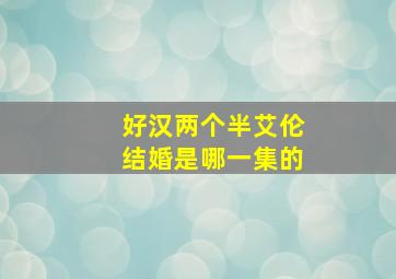 好汉两个半艾伦结婚是哪一集的