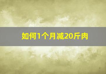 如何1个月减20斤肉