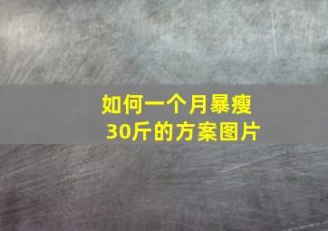 如何一个月暴瘦30斤的方案图片