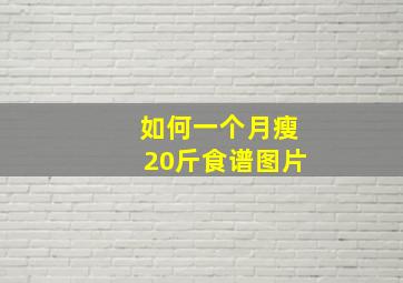 如何一个月瘦20斤食谱图片