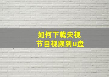 如何下载央视节目视频到u盘