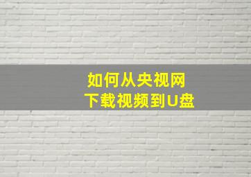 如何从央视网下载视频到U盘