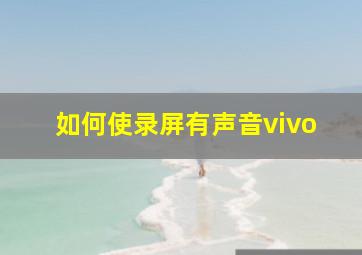 如何使录屏有声音vivo