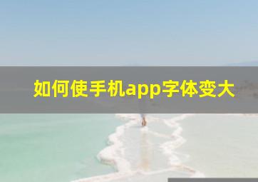 如何使手机app字体变大