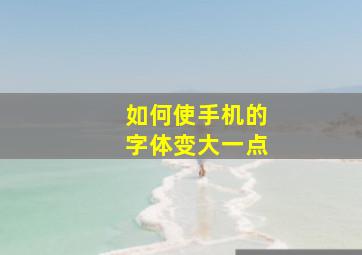 如何使手机的字体变大一点