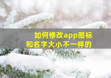 如何修改app图标和名字大小不一样的