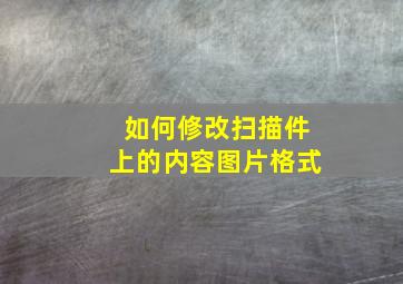 如何修改扫描件上的内容图片格式