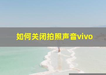 如何关闭拍照声音vivo