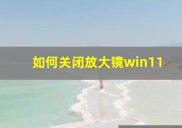 如何关闭放大镜win11