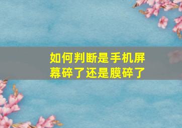 如何判断是手机屏幕碎了还是膜碎了