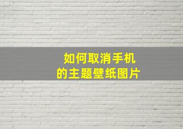 如何取消手机的主题壁纸图片