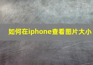 如何在iphone查看图片大小