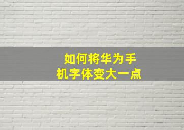 如何将华为手机字体变大一点