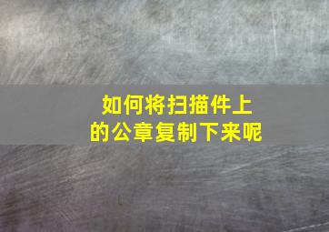 如何将扫描件上的公章复制下来呢